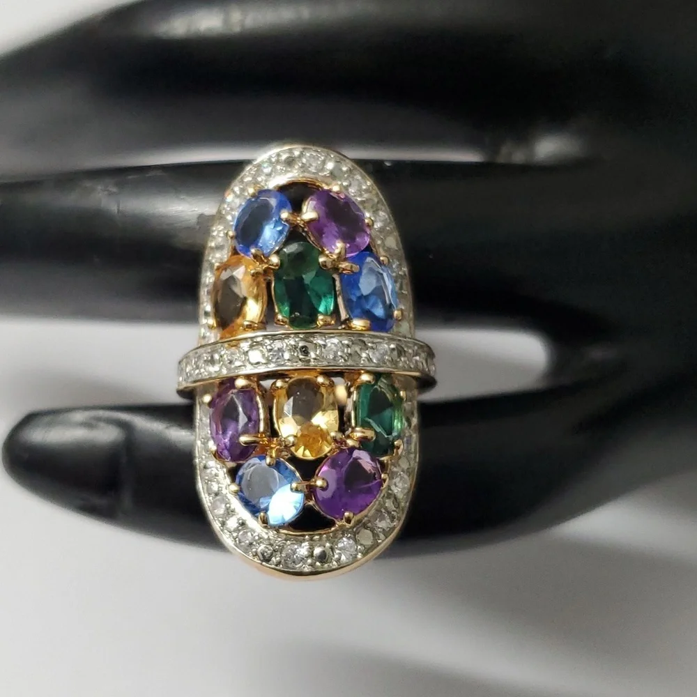 Sterling Silver 925 Gemstone Halo Ring